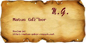 Matus Gábor névjegykártya