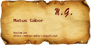 Matus Gábor névjegykártya