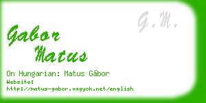 gabor matus business card