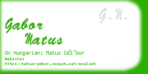 gabor matus business card